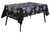 Halloween Foil Tablecover - Spiderwebs. This foil, rectangular table cover is available in black with a spider and spiderweb design or orange with a repeating haunted house design. Desired style not guarnateed. Measures 54in x 72in.