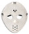 Plastic Hockey Mask - White. Available in solid white or in translucent glow in the dark (after exposed to light for a period of time). Includes black elastic straps. Desired color not guaranteed. Measures 9in. One size fits most. Not to be used as sport equipment.