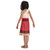 Moana 2 Classic Child costume. This polyester costume includes a red and off white dress with attached sash. Sandals not included. Girls X Small fits most 3T to 4T, Girls Small fits most 4 to 6x and Girls Medium fits most 7 to 8.