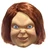 Adult Chucky Mask. This detailed latex mask with a menacing expression includes attached synthetic red hair. One size fits most adults.