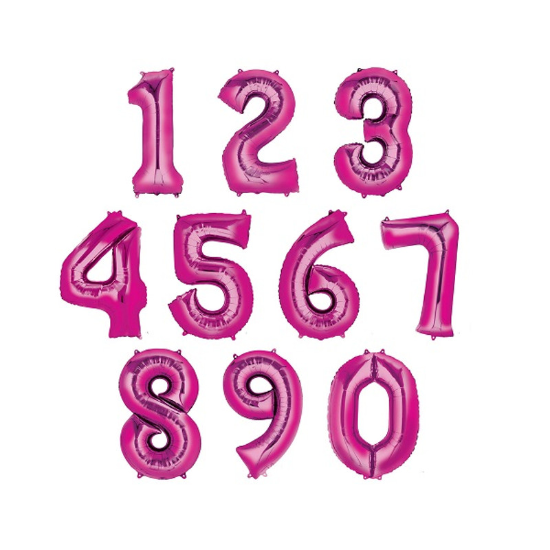 pink mylar number balloons