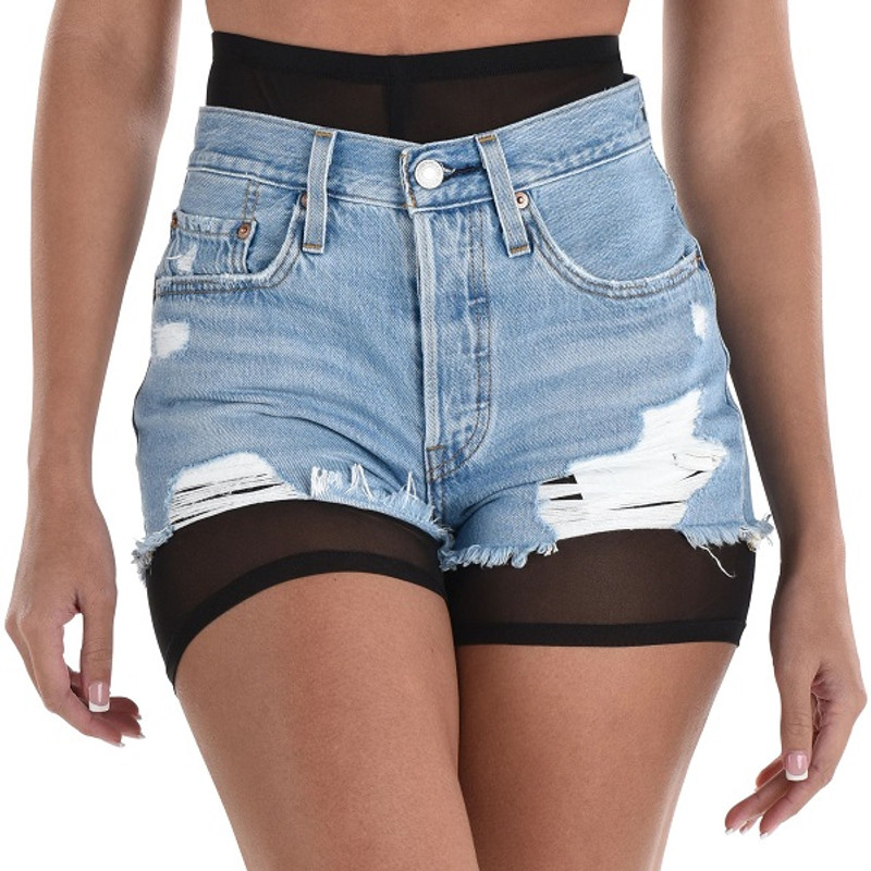 Black Mesh Bike Shorts