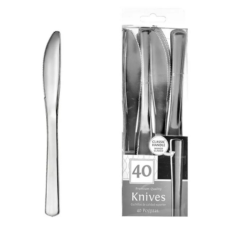 Premium Metallic Silver Knives