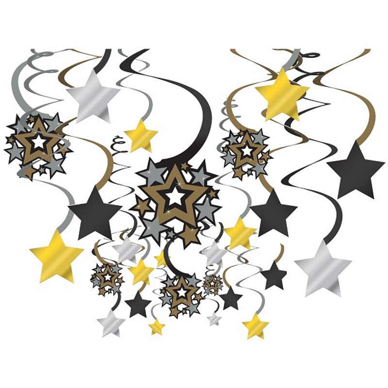 Hollywood Mega Value Pack Foil Swirl Decorations