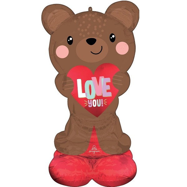 AirLoonz Satin Brown Love Bear Balloon 49in