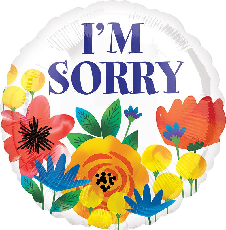 I'm Sorry Floral Balloon 18in