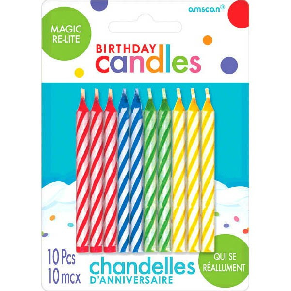 PMS Magic Relighting Candles – 10 Stück, 50 Mm Hoch – Lustige Geburtstagskerzen, Die Sich Selbst Wieder Entzünden