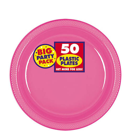 Bright Pink Big Party Pack Plastic Plates Party Time, Inc.
