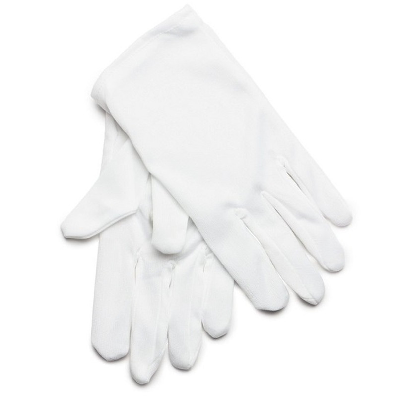 white nylon gloves