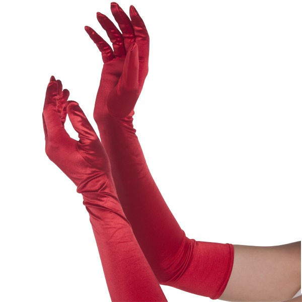 Long Red Satin Gloves - Party Time, Inc.
