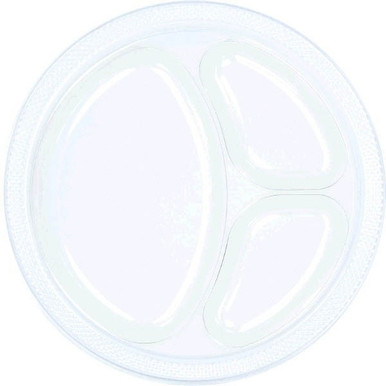 White Plastic Divided Dinner Plates 20ct