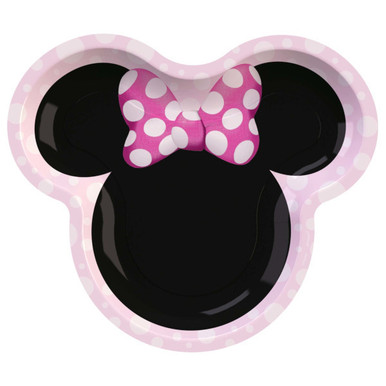 minnie mouse face with pink bow