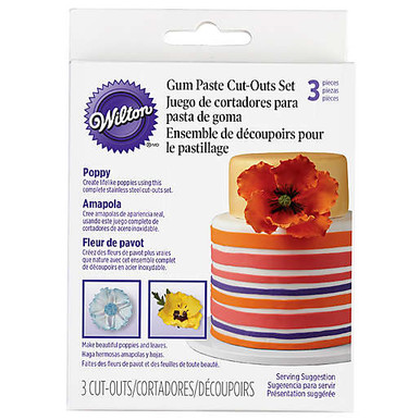 Wilton Gum Paste Flower Cut-Outs Flower Cutter Color Box Set Cake