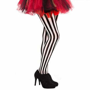 Vertical Stripes Opaque Tights — The Party Monster