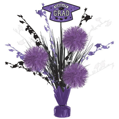2021 Graduation Glitter Centerpiece Sticks - Purple Table Toppers For Party Decor, Set Of 15