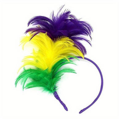 mardi gras feather headband