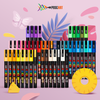 POSCA PC-3M Paint Marker Set displayed in a vibrant art-themed setup.