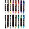Full spectrum view of POSCA PC-5M 16 standard colour markers arranged vertically