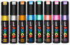 Uniball Assorted set of 8 Uni POSCA PC-8K (PC8K8M) water-based pigment ink markers in 8 metallic colours, uniball, uni posca | PoscART