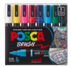 POSCA PC 5BR standard colour 8 pack brush tip paint markers box set