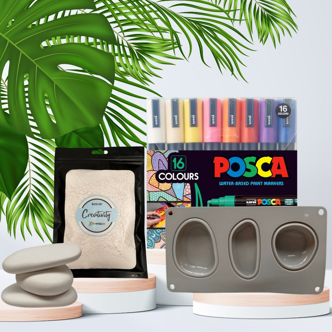 PoscART DIY Rock Art Kit | Create Custom Rocks with Pebble Moulds ...