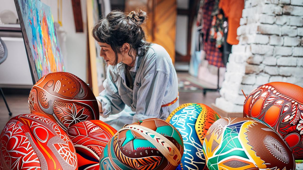 Sherrin Football – A Great Canvas for Posca Marker Art