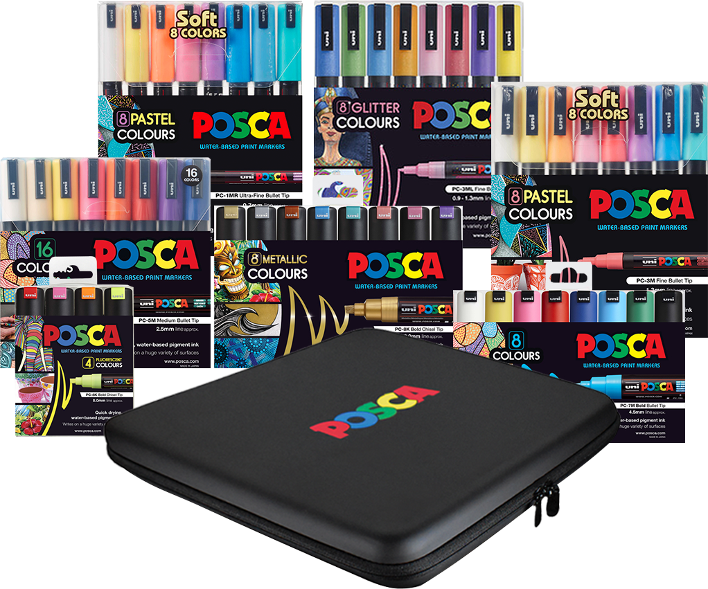 POSCA Large Storage Case Series II With 60 Markers PoscART