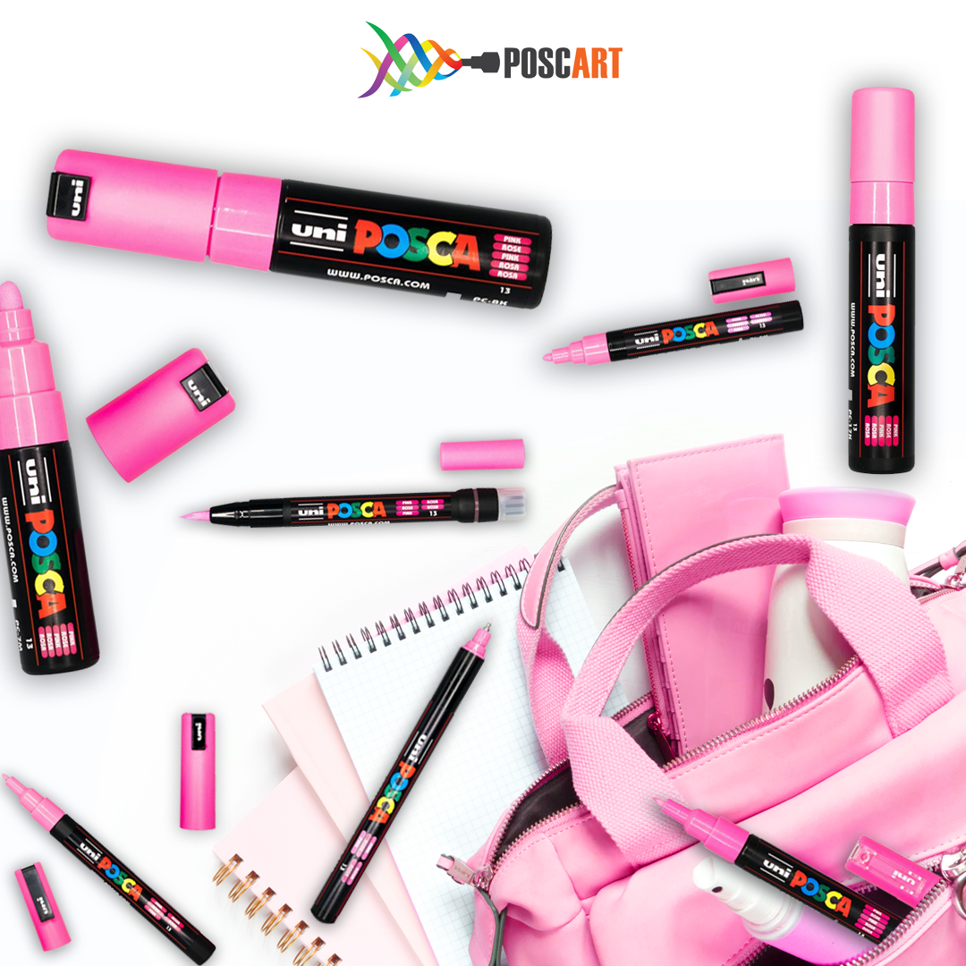 PoscART POSCA Pink Set Of 8 Tip Sizes Only In Pink | PoscART