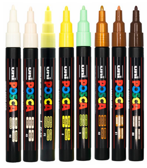 Posca Paint Marker Set PC-5M 8 Earth Tones Free Shipping