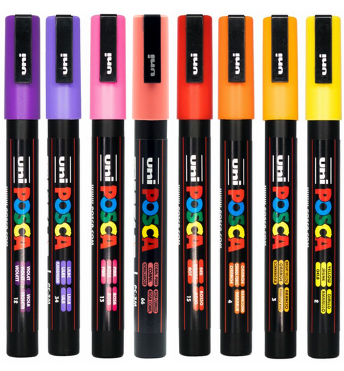 PoscART POSCA PC-3M Earth Tones Set Of 8 Paint Marker Pens