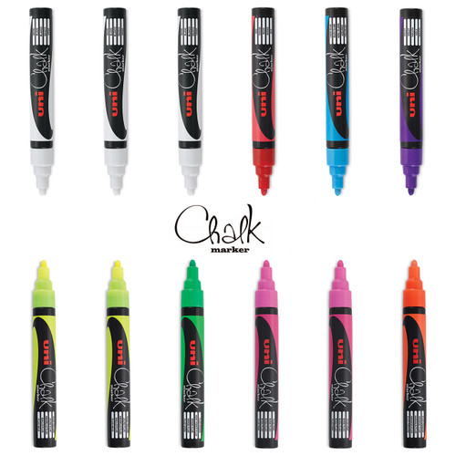 Liquid Chalk Markers, White - Set of 12