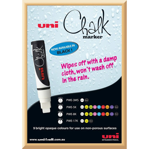 Uni 140012000 1.8-2.5mm Bullet Tip Chalk Marker - White