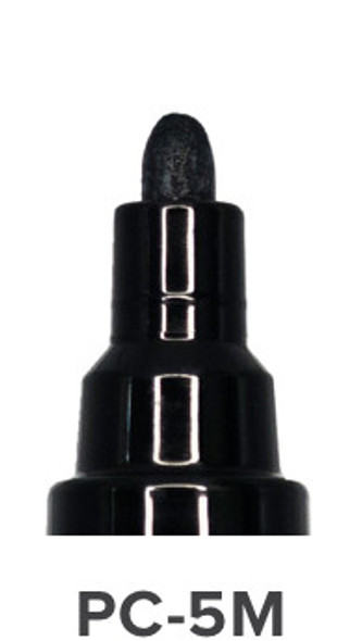 POSCA PC-5M marker close-up highlighting its medium bullet tip for versatile applications POSCA PC-5M marker close-up highlighting its medium bullet tip for versatile applications