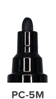 POSCA PC-5M marker close-up highlighting its medium bullet tip for versatile applications