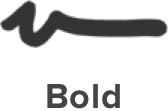 Black paint line example drawn with POSCA PC-8K marker, labeled as ‘Bold’ stroke
