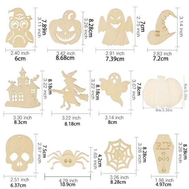 DIY Wooden Halloween Craft Decorations Assorted | Set of 6 