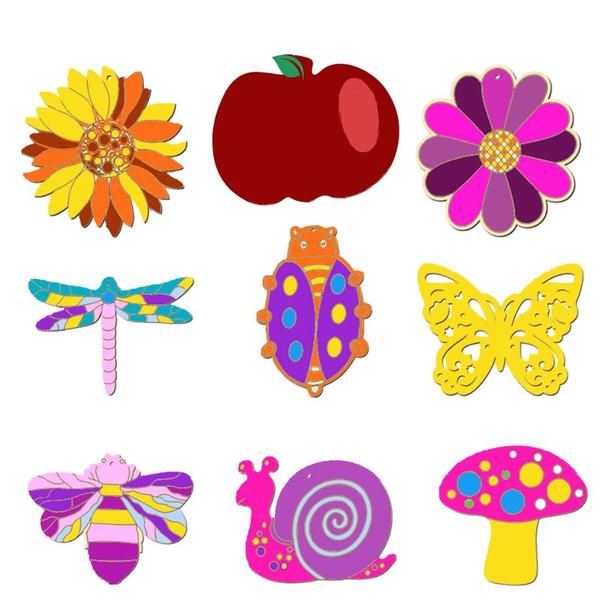 DIY Wooden Garden Craft Decorations Set | Assorted Animal & Nature Shapes | Set of 4 | POSCART