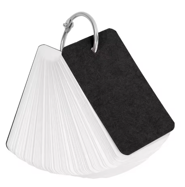white memo cards, blank index cards, cardstock swatch cards, colour swatching cards, flash cards with ring, office note cards, study cards, back to school supplies