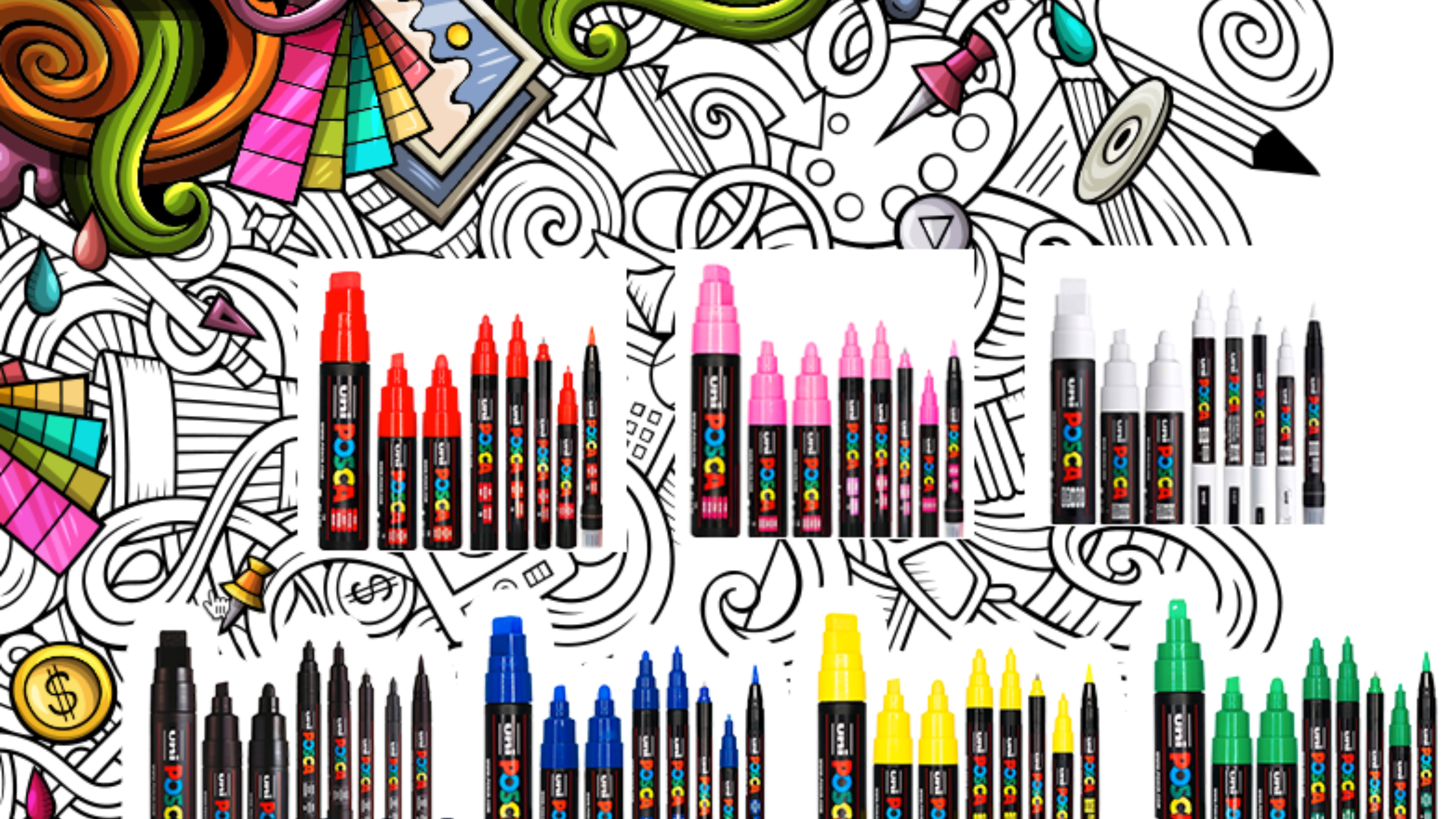 Uni Posca Paint Marker Art Pen Posca Set Unique Sets Gift Colours Any  Surface