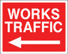 Works traffic left sign