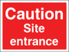 Caution site entrance sign