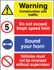 Warning construction site traffic Correx Sign