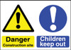 Danger Construction site Children keep out Correx Sign