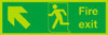Fire exit Up Left sign, nite-glo