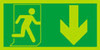 Night glo fire exit sign, Running man Arrow down