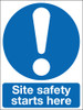 Site safety starts here warning sign