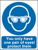 You only have one pair of eyes sign