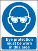 Eye protection must be worn in this area sign