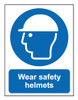 Wear safety helmets sign