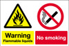Warning Flammable liquids No smoking sign